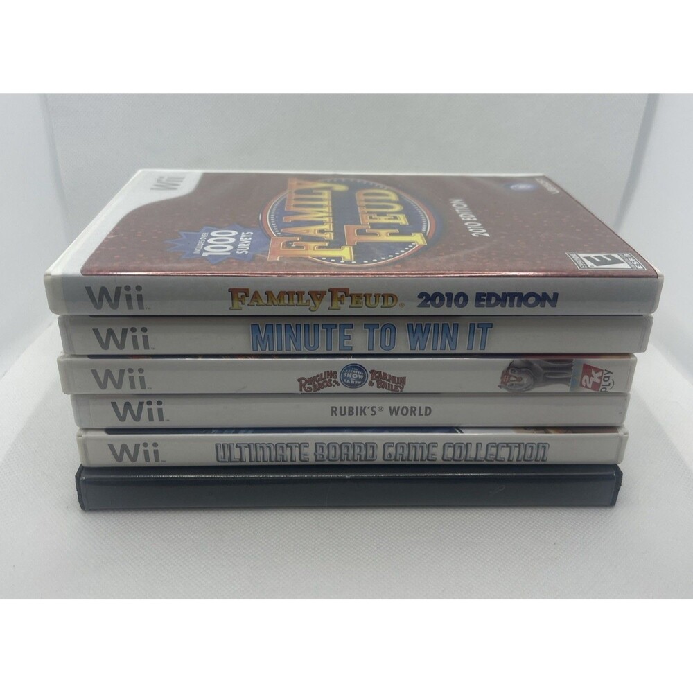Nintendo Wii Game Lot of 7 - Family Game Night Faimily Feud, Rubiks World, Etc